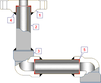 Diagram of GI Elbow Socketweld in a piping system