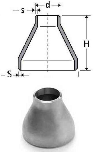 Image: 3D model of a seamless concentric reducer showing centerline alignment.
