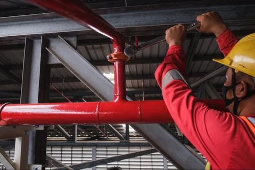 Technicians installing fire image
