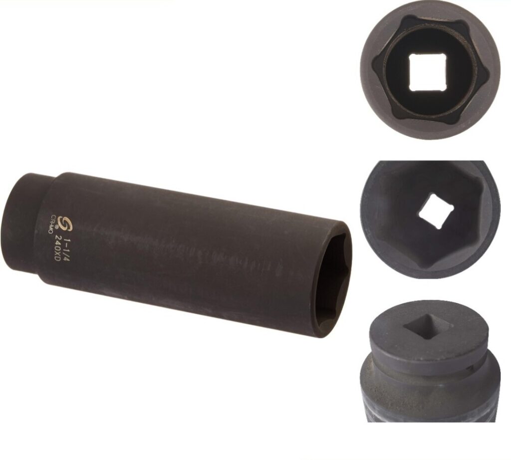 Heavy-duty MS forged socket face close-up