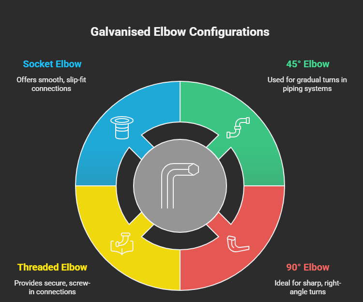 types of galvanised elbows