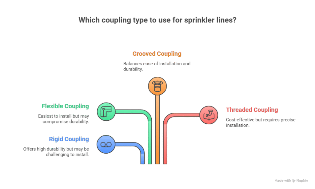 Comparison of different coupling types in sprinkler lines